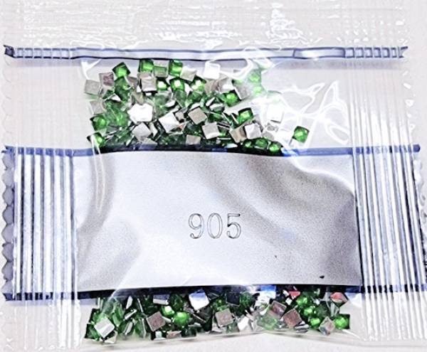 Strass-Stein eckig, (rhinestone), 905, Parrot Green Dark, 500 Stück