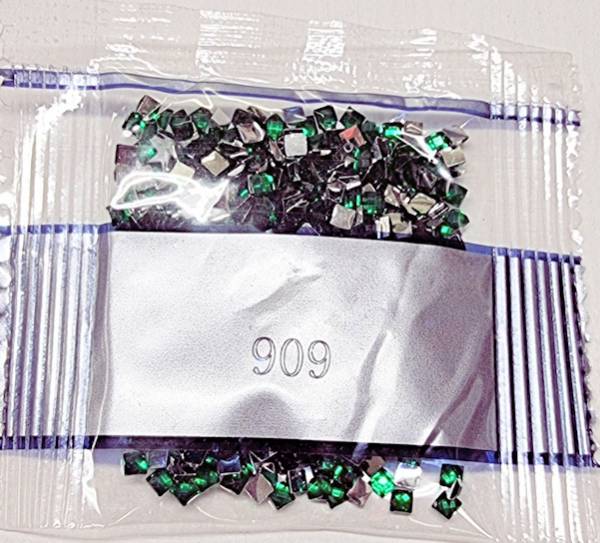 Strass-Stein eckig, (rhinestone), 909, Emerald Green, 500 Stück