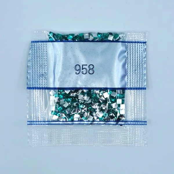 Strass-Stein eckig, (rhinestone), 958, Seagreen Dark, 500 Stück