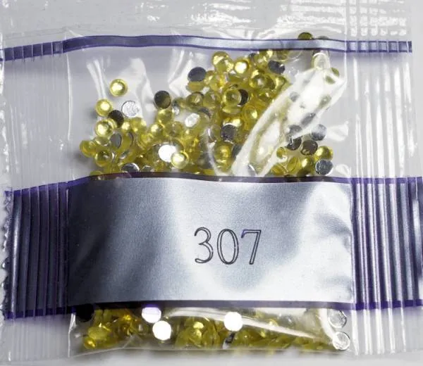 Strass-Stein rund, (rhinestone), 307, Lemon, 200 Stück