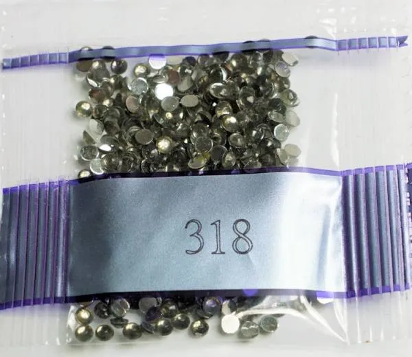 Strass-Stein rund, (rhinestone), 318, Pewter Gray, 200 Stück