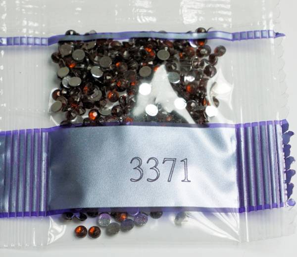 Strass-Stein rund, (rhinestone), 3371, Black Brown, 200 Stück