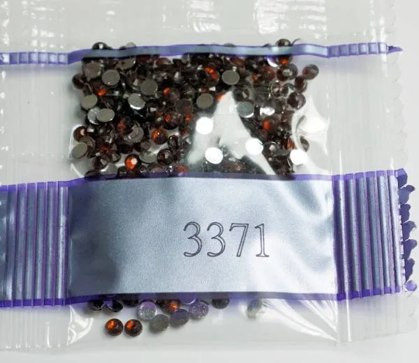 Strass-Stein rund, (rhinestone), 3371, Black Brown, 200 Stück