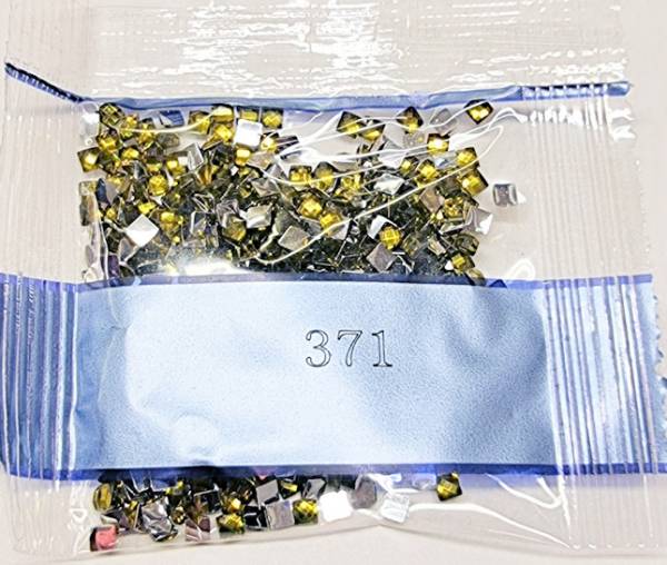 Strass-Steinchen, eckig (square), Farbe 371, Mustard, Tüte mit 500 Stück
