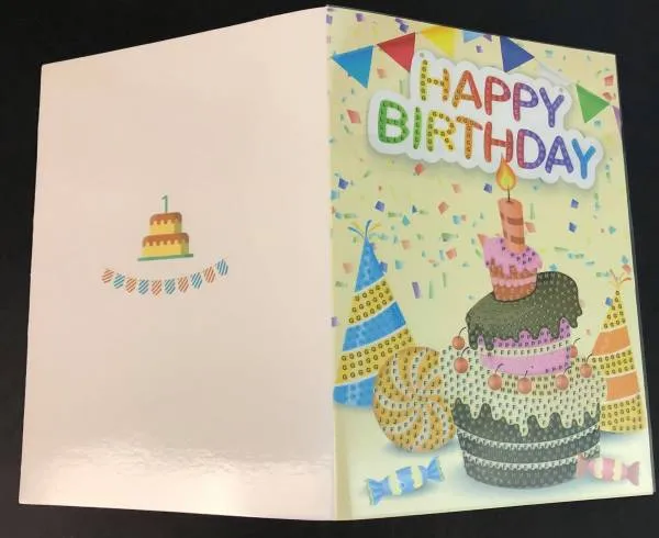 Birthday Card Cake, Painting Set complete with round stones
