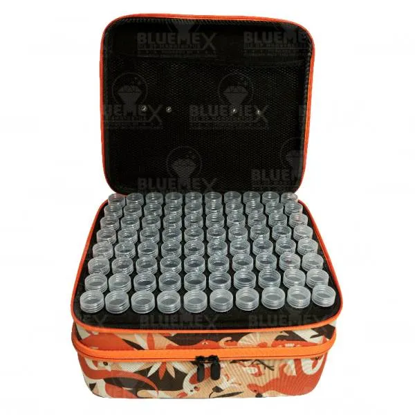 Sorting case, content 240 jars with twist lock, case orange