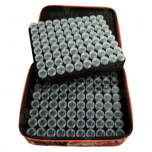 Sorting case, content 240 jars with twist lock, case orange