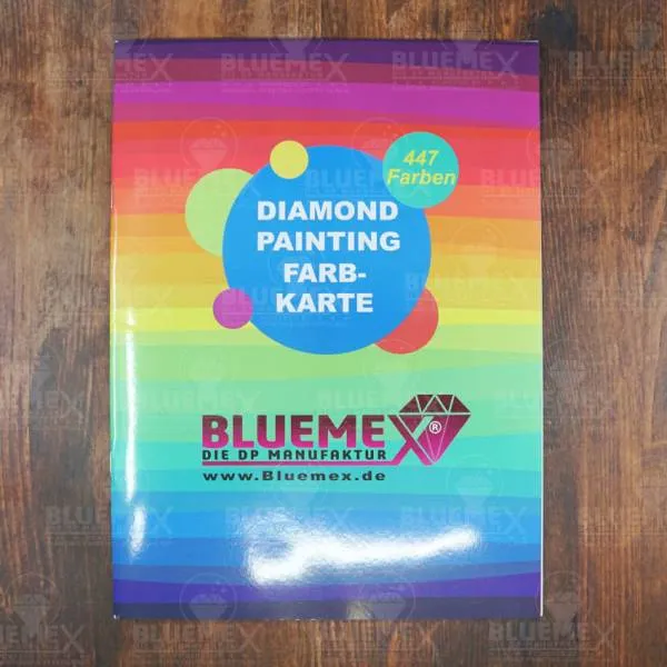 Diamond Painting Farbkarte mit 447 Farben