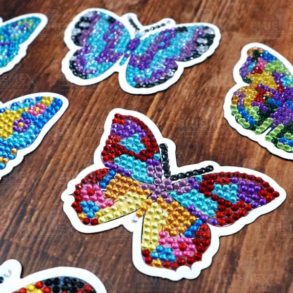 Diamond Painting Magnete, Schmetterling, Set mit 6 Stück zum Painten