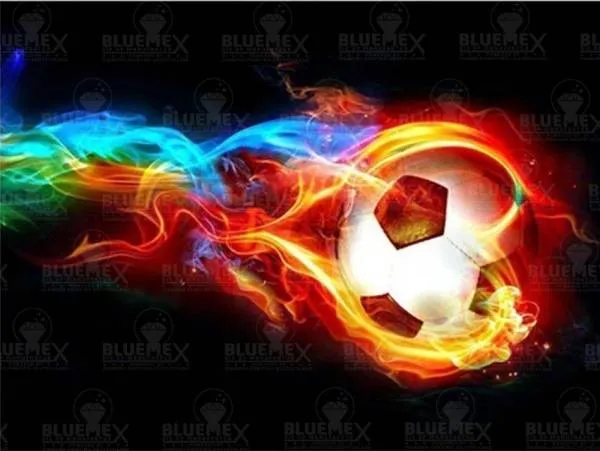 Diamond Painting Bild, Fußball, 80x60cm, 38 Farben, eckige Steine, Vollbild