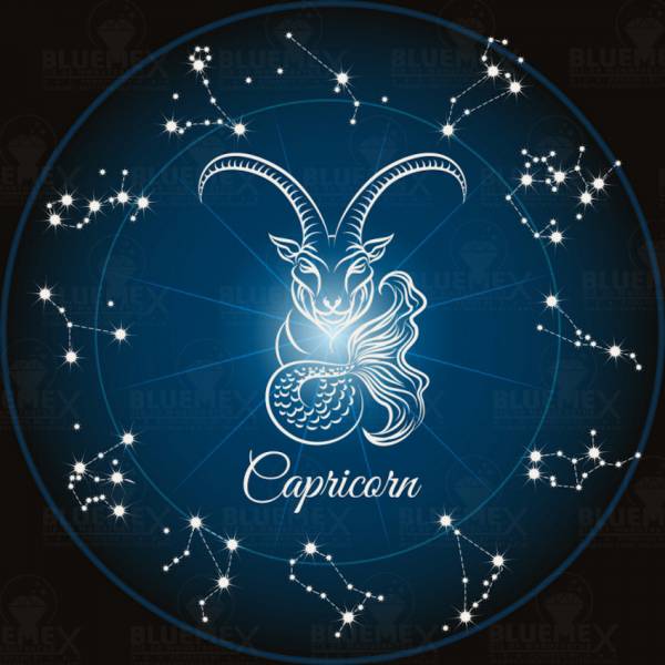 Zodiac sign Capricorn, Glow in the dark - night glow, round stones, 60x60cm, 45 colours, full screen