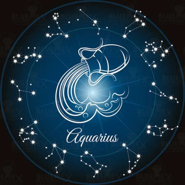 Zodiac Aquarius, Glow In The Dark – Night Glow, 60x60cm, 45 Colours, Square Stones, Full Image