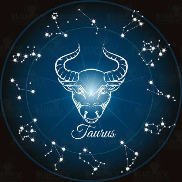 Sternzeichen Stier, Glow in the dark - Nachtleuchtend, 60x60cm, 45 Farben, runde Steine, Vollbild