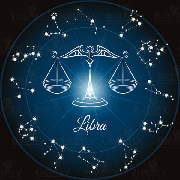 Zodiac sign Libra, Glow in the dark - night glow, round stones, 60x60cm, 45 colours, full picture