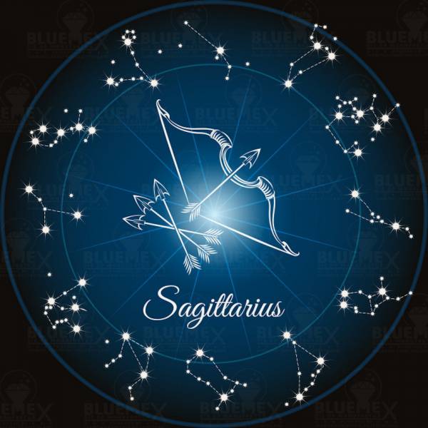 Zodiac Sign Sagittarius, Glow In The Dark – Night Glow, Square Stones, 60x60cm, 45 Colours, Full Image
