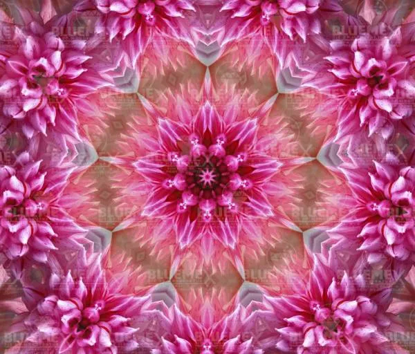 Diamond Painting Bild, Pinkes Kaleidoskop, 90x75cm, 50 Farben, runde Steine, Vollbild