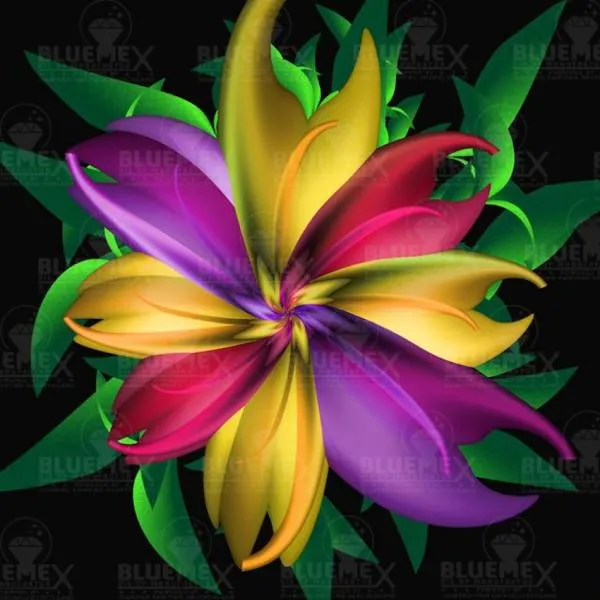 Diamond Painting Bild, Fantasy Flower, 60x60cm, 45 Farben, runde Steine, Vollbild