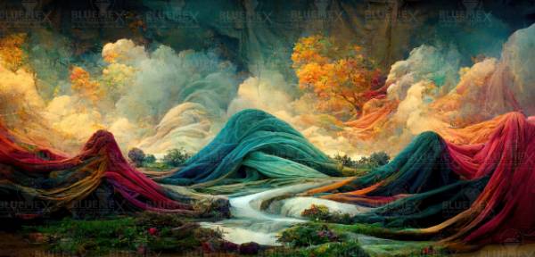 Color out of Place - Softness, 60x125cm, 60 colours, round stones, full image