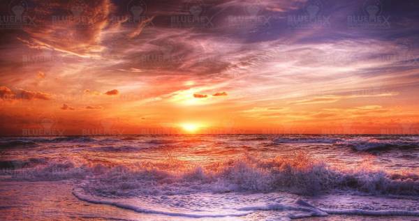 Diamond Painting picture, evening walk on the beach, round stones, 50x100cm, 55 colours, full picture