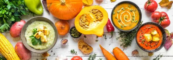 Diamond Painting picture, Pumpkin soups, 120x40cm, 60 colours, round stones, full picture