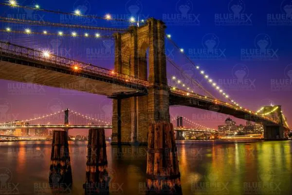 Diamond Painting picture, Brooklyn Bridge, 100x70cm, 60 colours, round stones, full picture