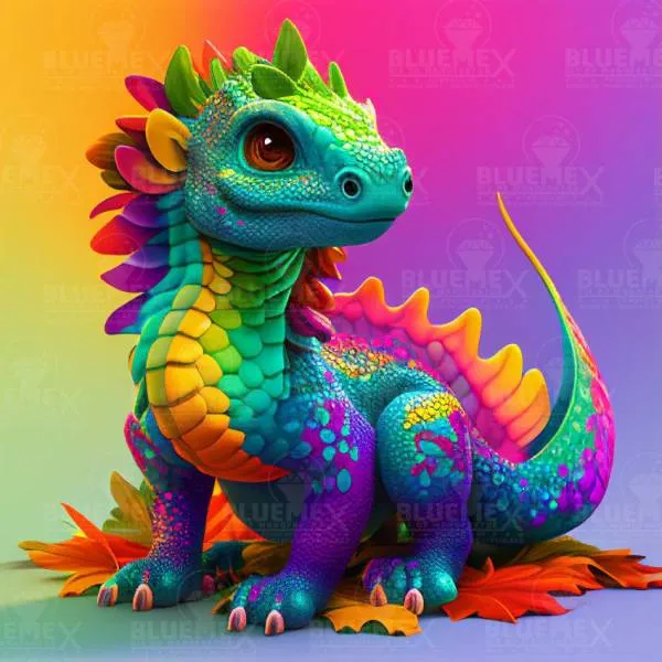 Diamond Painting picture, colorful dragon, 60x60cm, 45 colors, Rhinestone square, full image