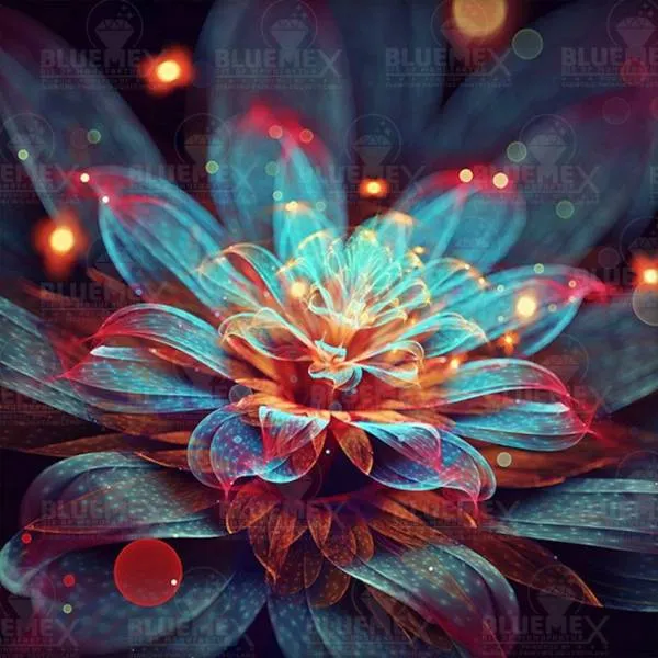 Diamond Painting picture, light water lily, 60x60cm, 46 colors, square stones, full picture