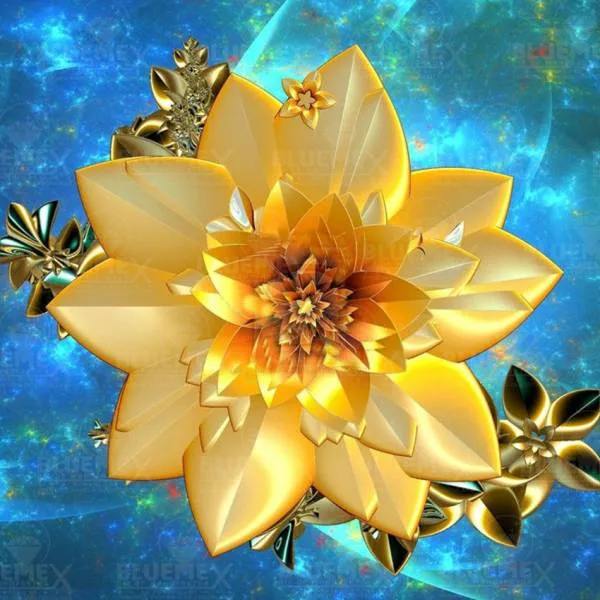 Diamond Painting picture, star blossom, 60x60cm, 48 colors, round stones, full screen