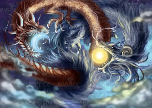 DrakeTurtle, Heaven Dragon, 90x65cm, 70 Farben, runde Steine, Vollbild