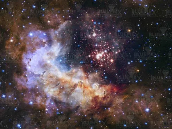 NASA - Brilliant Tapestry of Stars, 90x65cm, 90 Farben, runde Steine, Vollbild