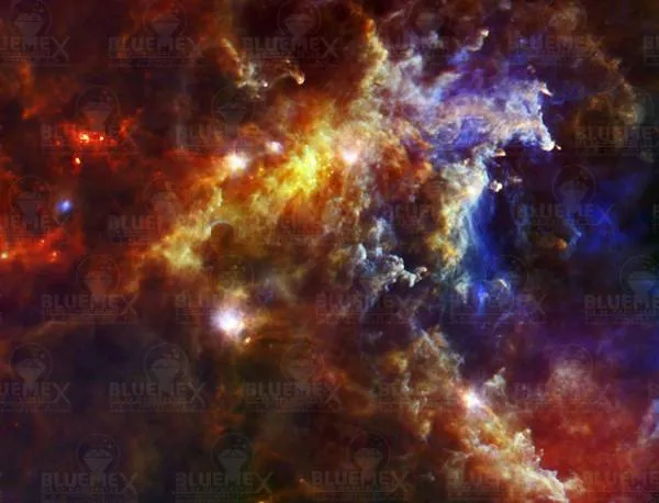 NASA - Big Babies in the Rosette Nebula, 90x70cm, 80 Farben, eckige Steine, Vollbild