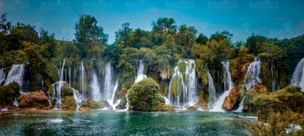 Diamond Painting picture, waterfall, approx. 112x50cm, 175 colours, round stones