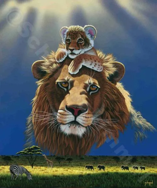 Schim Schimmel, Africa`s Future, 75x90cm, 150 Farben, eckige Steine, Vollbild