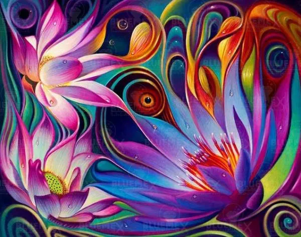 Diamond Painting Bild, Blumen, 70x50cm, 45 Farben, eckige Strass-Steine, Vollbild