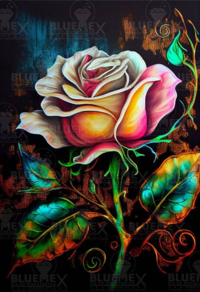Diamond Painting picture, Rhinestone rose, round rhinestones diamonds, 45 colours, approx. 50x75cm, full picture