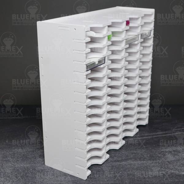 Shuttle shelf white, for large Trabricks, approx. 32.6x32x11cm, 60 compartments approx. 7.3x10x1,5cm, storage box