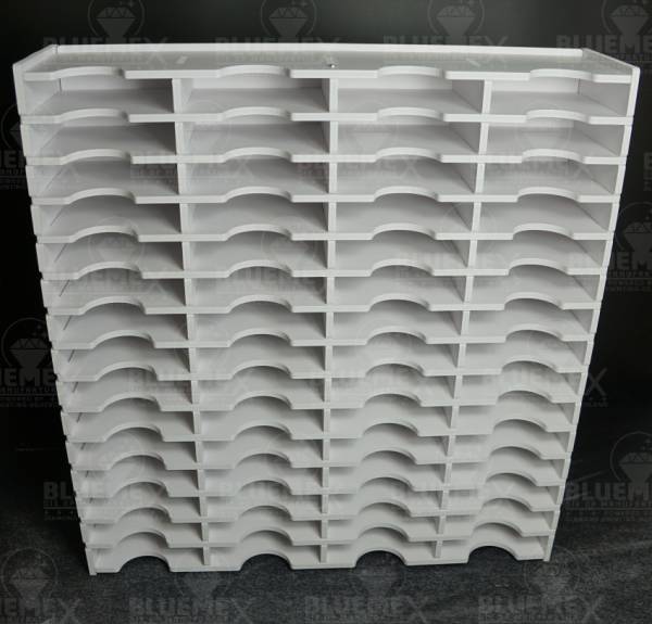 Shuttle shelf white, approx. 44x41.7x10.4cm, 60 compartments approx. 9.7x9.5x2.3cm, storage box