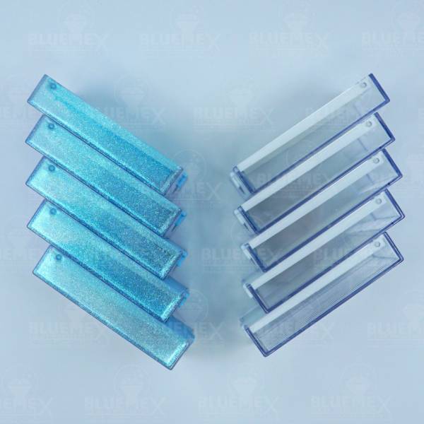 Trabricks, 7x5cm, 20er Set - Blau Kombi aus Schiffchen und Aufbewahrungsdose, Klappdeckel, fest verschließbar