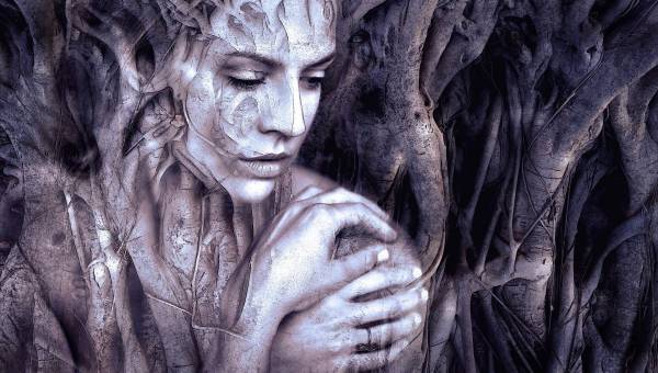 Diamond Painting Bild, Waldgeist, runde Steinchen, 50x90cm, 55 Farben, Vollbild