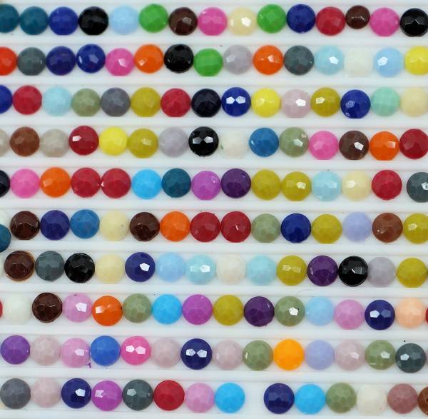 Steinchen, rund (round), Farbe Ecru, Tüte mit 200 Stück