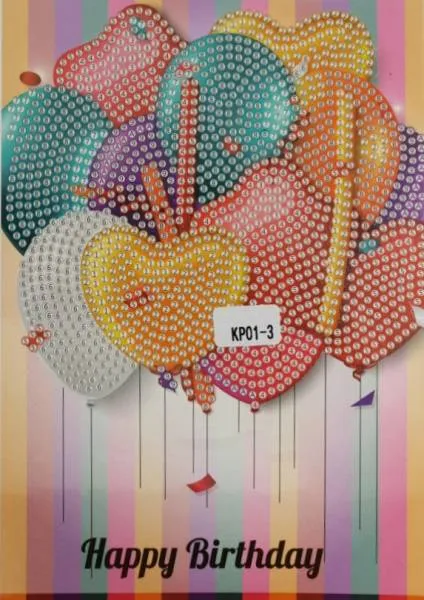 Birthday card set with 3 motifs, painting set complete with round stones