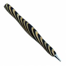 Wooden pen for Diamond Painting, curved, black striped, with metal tip & multiple attachment