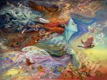 Josephine Wall, Spirit Of Flight, 100x75cm, 275 Colours, Square Stones, Full Image