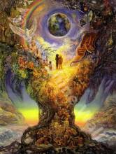 Josephine Wall, Millenium Tree, 90x68cm, 235 Farben, eckige Steine, Vollbild