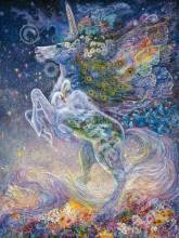 Josephine Wall, Soul Of A Unicorn, Approx. 100x75cm, 225 Colours, Round Stones, Full Image