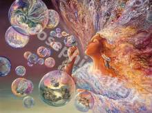 Josephine Wall, Bubble Flower, ca. 100x80cm, 225 Farben, runde Steine, Vollbild