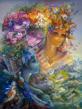 Josephine Wall, The Three Graces, 100x74cm, 270 Colours, Round Stones, Full Image