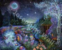Josephine Wall, Halcyon Nights, 112x90cm, 200 Colours, round Stones, Full Image