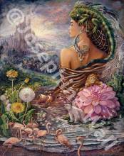Josephine Wall, The Untold Story, 100x79cm, 225 Colours, Square Stones, Full Image