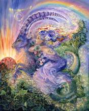 Josephine Wall, Sternzeichen Steinbock, 100x80cm, 250 Farben, runde Steine, Vollbild